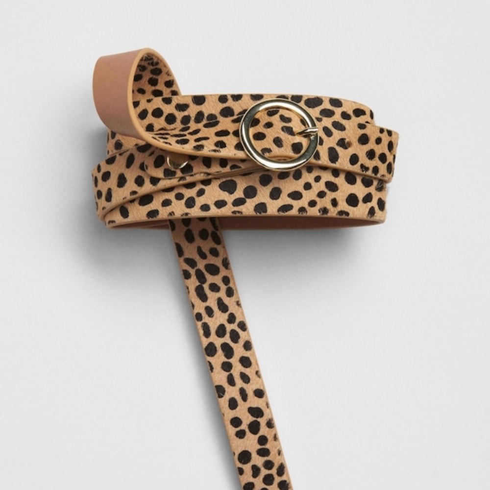 Leopard Circle Buckle Belt